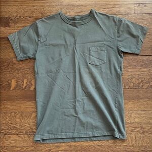 3sixteen Heavyweight Garment-Dyed Olive Pocket Tee